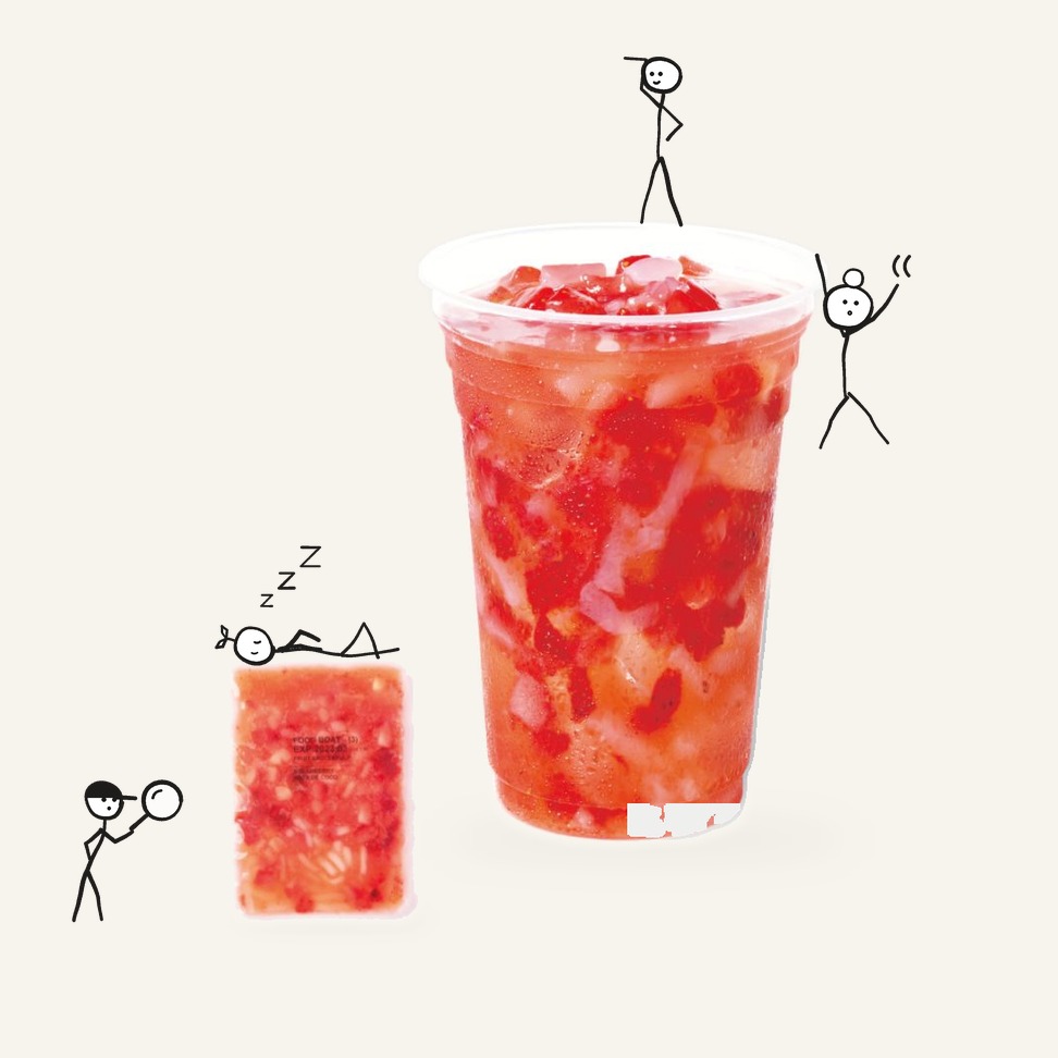 Frozen Fruit Sauce Strawberry & Nata de Coco 90g