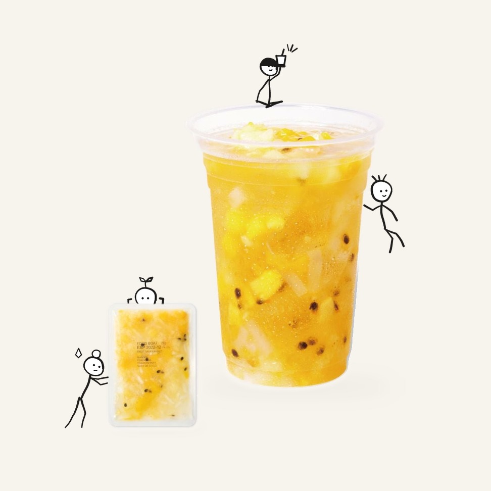 Frozen Reduced-Sugar Fruit Sauce Pineapple & Passion Fruit & Mango & Nata de Coco 115g