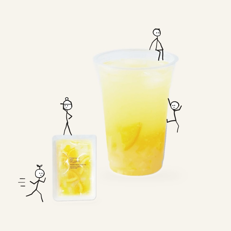 Reduced-Sugar Fruit Sauce Orange & Lemon & Nata de Coco 115g